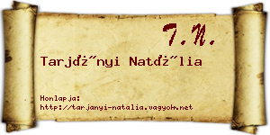 Tarjányi Natália névjegykártya
